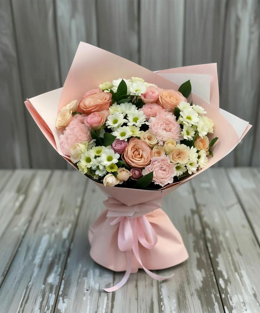 Букет цветов из: Гвоздики, Розы и Хризантемы в Тээли