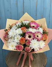 Букет цветов из:  Розы, Герберы и Хризантемы в Тээли
