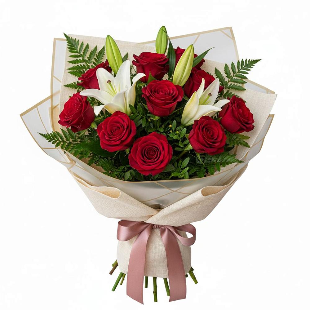 Букет цветов из: Лилии и Розы в Тээли