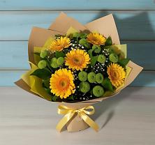 Букет цветов из:  Герберы и Хризантемы в Тээли