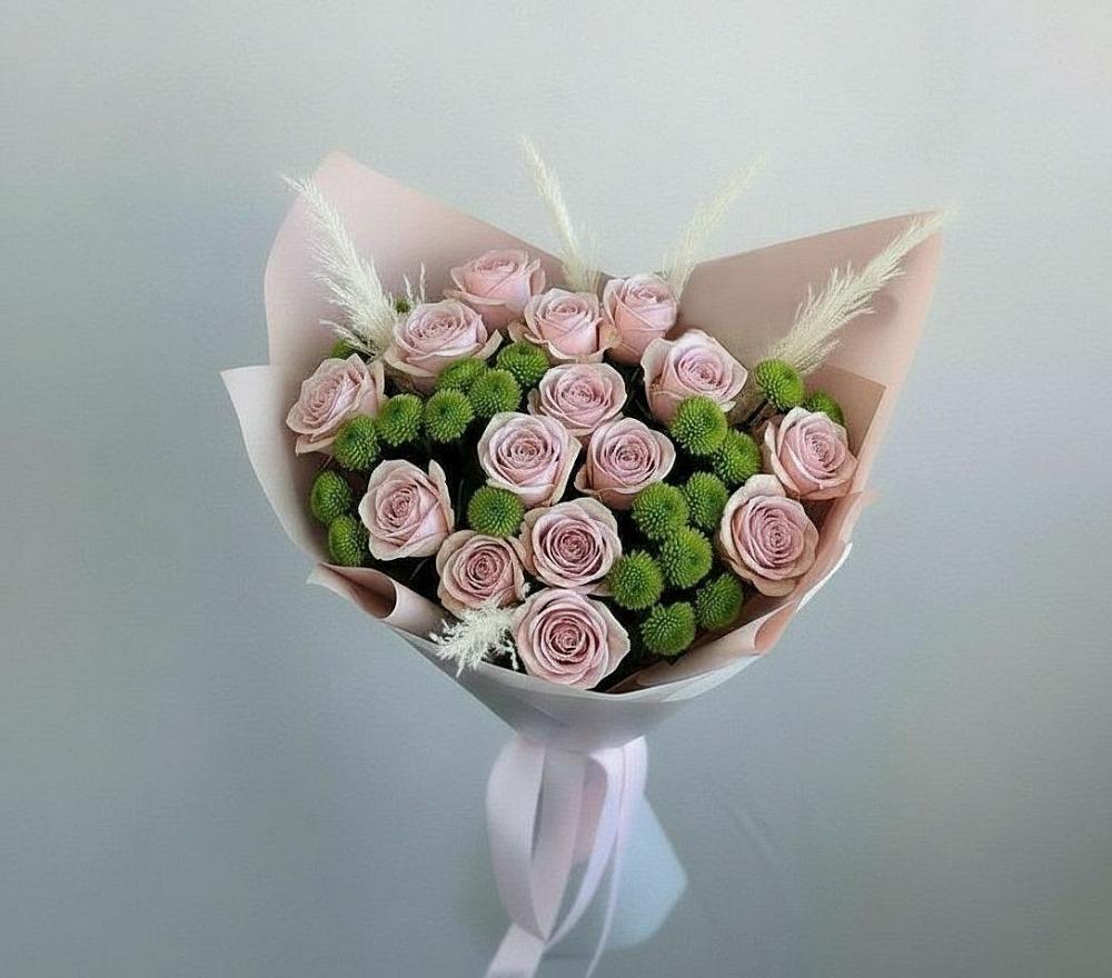 Букет цветов из: Розы и Хризантемы в Тээли