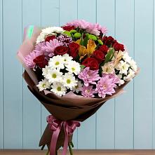 Букет цветов из:  Розы, Хризантемы и Альстромерии в Тээли