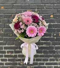 Букет цветов из:  Герберы и Хризантемы в Тээли