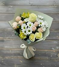 Букет цветов из:  Альстромерии, Розы и Хризантемы в Тээли