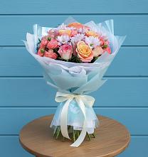 Букет цветов из:  Хризантемы и Розы в Тээли